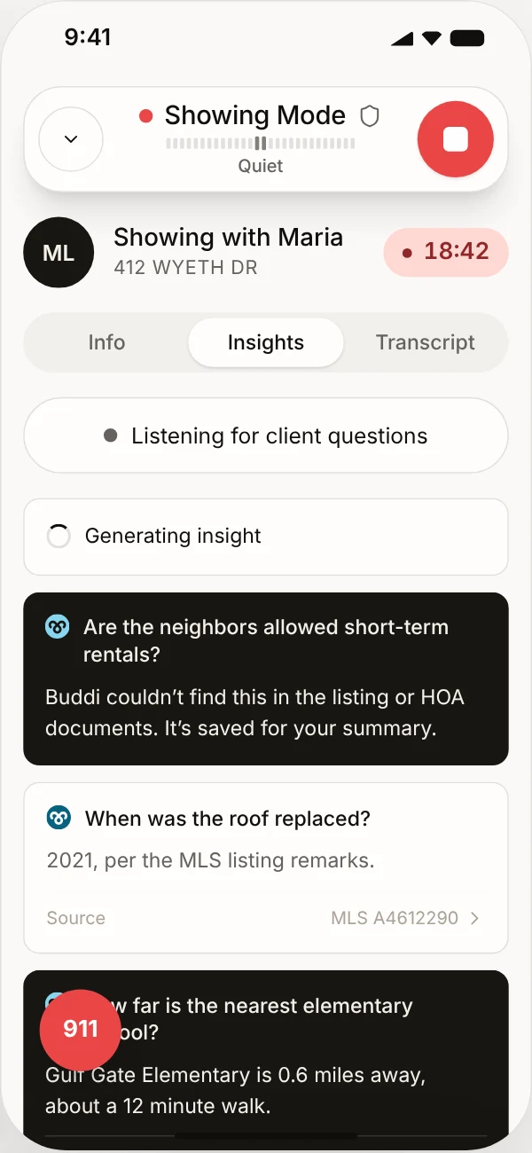 Showing Mode with live answers